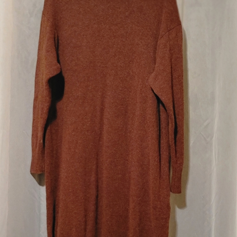 Uniqlo 70% Wool Midi Sweater Dress- Brown-Size Medium - Picture 7 of 15